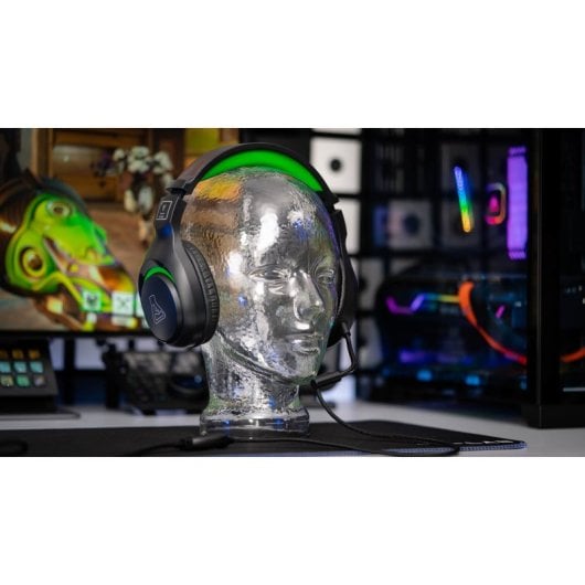 Le casque filaire G-lab avec microphone perche, rétroéclairage RVB et compatibilité multiplateforme