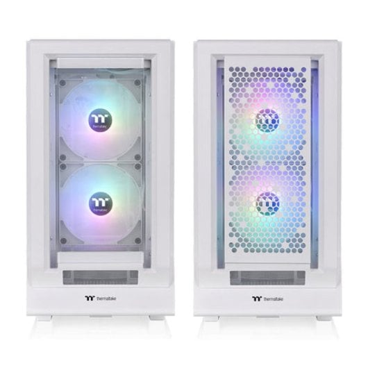 Thermaltake Midi Tower Weißes SPCC RGB ATX/EATX USB-C-Gehäuse aus gehärtetem Glas
