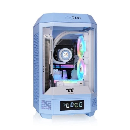 Mini-tour Thermaltake Bleu SPCC Écran LCD Fenêtre latérale Mini-ITX