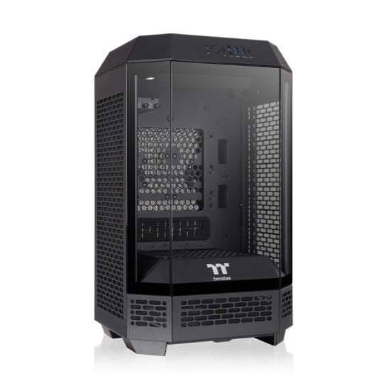Thermaltake The Tower 250 Mini-ITX LCD 2x120mm Schwarz/Weiß PC-Tower aus gehärtetem Glas