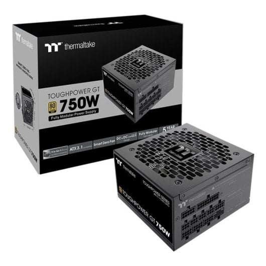 Fuente de Alimentación Thermaltake 750W 80+ Gold ATX 3.1 Totalmente Modular Negra