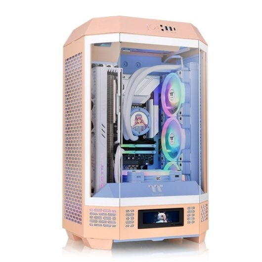 Thermaltake Micro Tower PC Case SPCC Peach in vetro temperato 4XUSB Audio