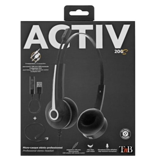 Auriculares T?nB con cable jack 3,5mm + USB-A/C, micrófono flexible y diadema ultraligera