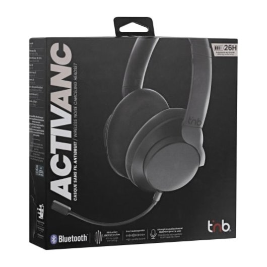 Auriculares TnB inalámbricos Bluetooth ANC con micrófono extraíble y 26h autonomía