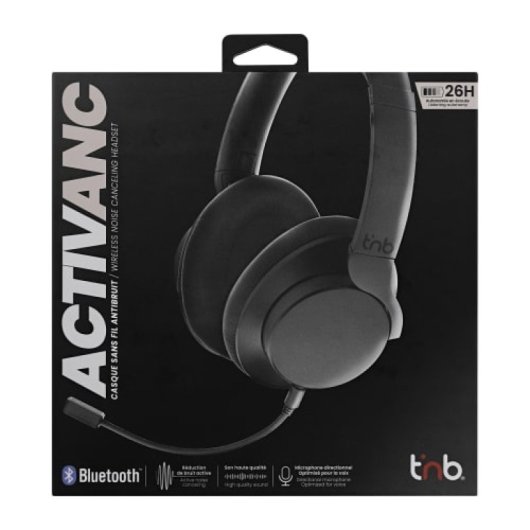 Auriculares TnB inalámbricos Bluetooth ANC con micrófono extraíble y 26h autonomía