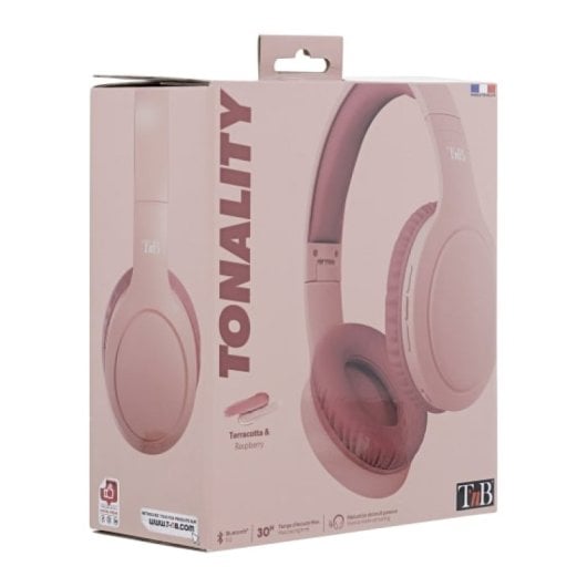 Auriculares T?nB inalámbricos Bluetooth 5.1 plegables con micrófono integrado terracota