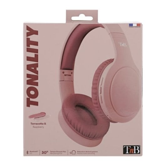Auriculares T?nB inalámbricos Bluetooth 5.1 plegables con micrófono integrado terracota