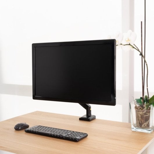 TooQ Monitorhalterung Gasfeder Schwarz Edelstahl 13-34″ 10kg 360° Drehung