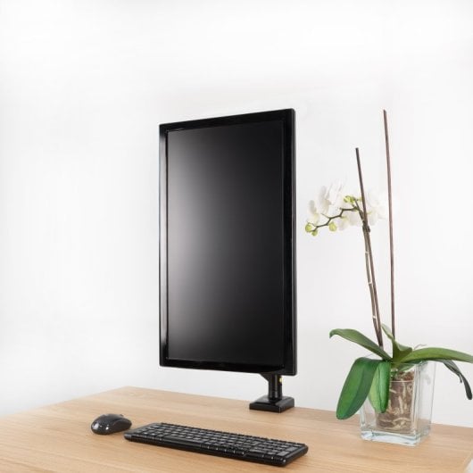 TooQ Monitorhalterung Gasfeder Schwarz Edelstahl 13-34″ 10kg 360° Drehung