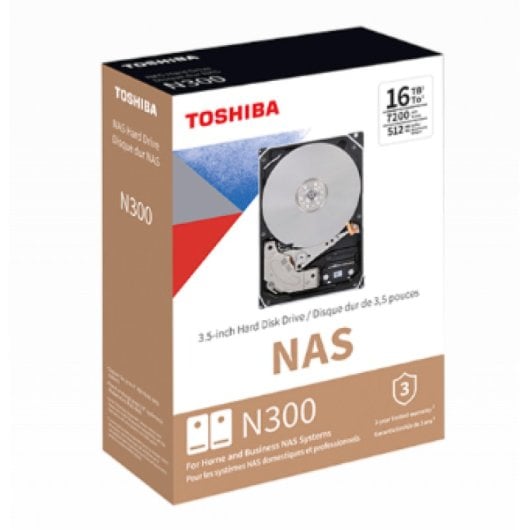 Disque dur Toshiba N300 10 To 7 200 tr/min SATA III NAS 6 Gbit/s + cache dynamique