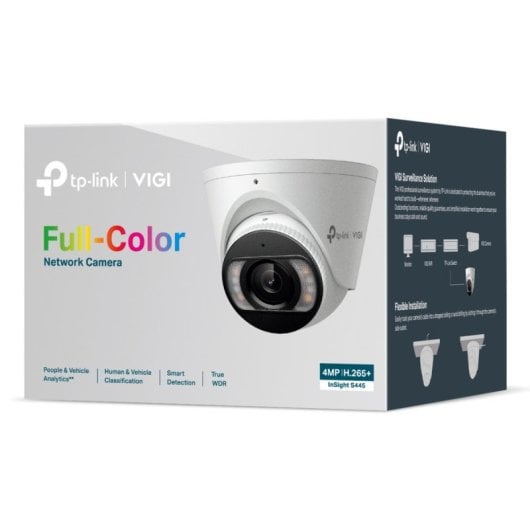 Telecamera IP TP-Link VIGI Turret 4MP a colori con rilevamento di persone/veicoli, audio bidirezionale, IP67