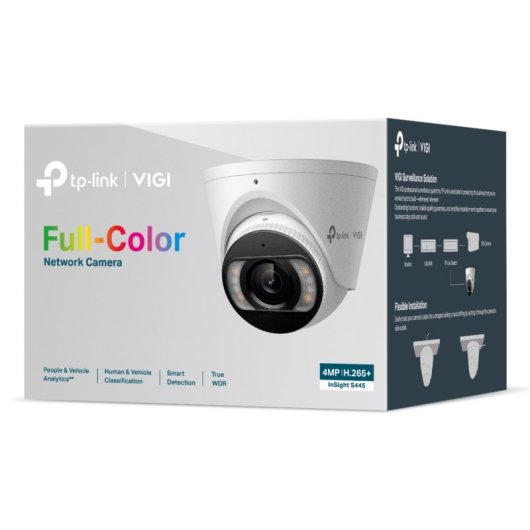 Câmara IP TP-Link VIGI 4MP a cores com análise inteligente 24 horas por dia, 7 dias por semana e áudio bidirecional