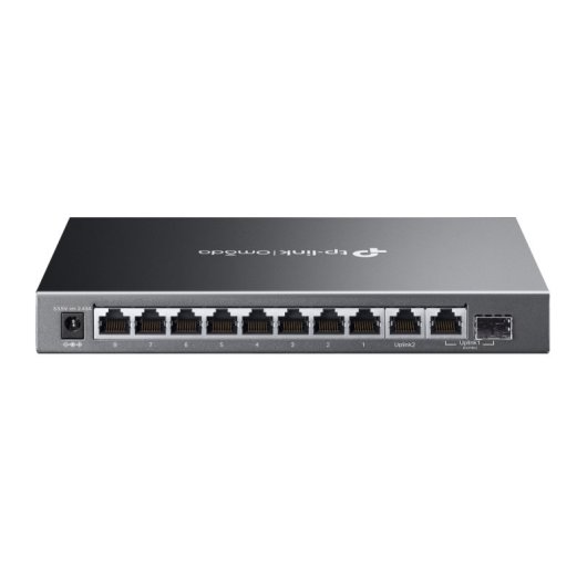 Switch gerenciável Gigabit TP-Link de 10 portas com 8 PoE+, 123 W, SFP na nuvem, sem ventoinha