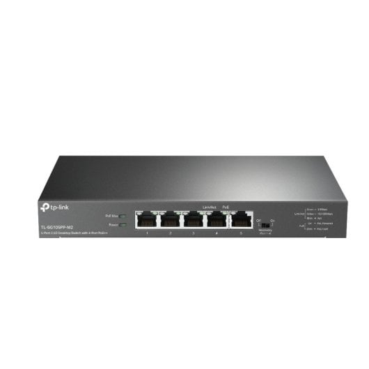 Switch TP-Link 5 Puertos 2.5G PoE++ 123W Sin Ventilador Carcasa Acero Negro