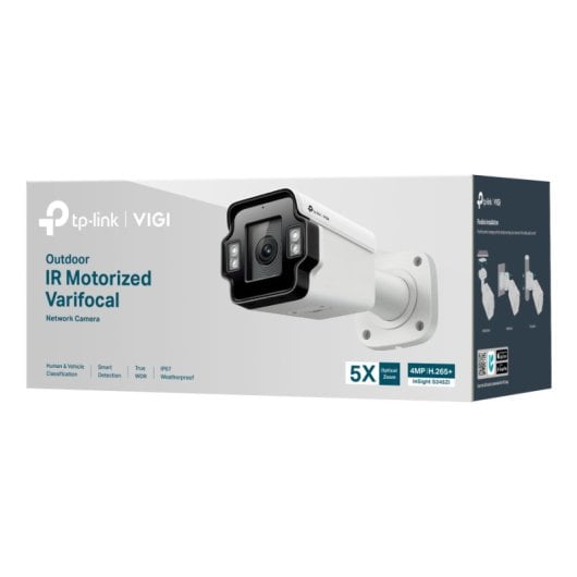 Cámara IP TP-Link 4MP Bala Exterior WDR Zoom Óptico 5x Audio 2 Vías PoE IR 10m