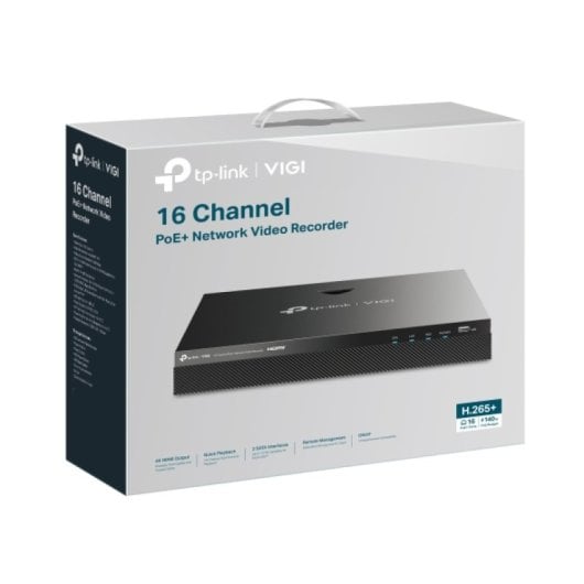 Grabador NVR TP-Link VIGI NVR2016H-16MP 16 canales 4TB PoE 4K HDMI/VGA SATA CE/FCC