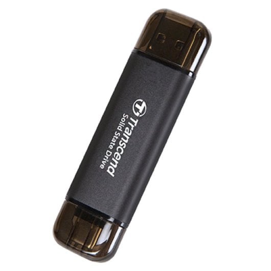 SSD externe Transcend ESD310C 256 Go USB 3.2 Gen 2 1050 Mo/s + Thunderbolt + Aluminium
