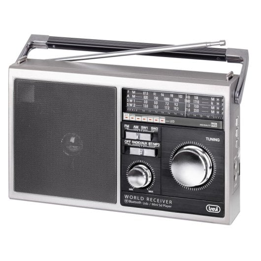 Radio portátil Trevi AM/FM/SO Altavoces integrados USB MicroSD Negro Blanco