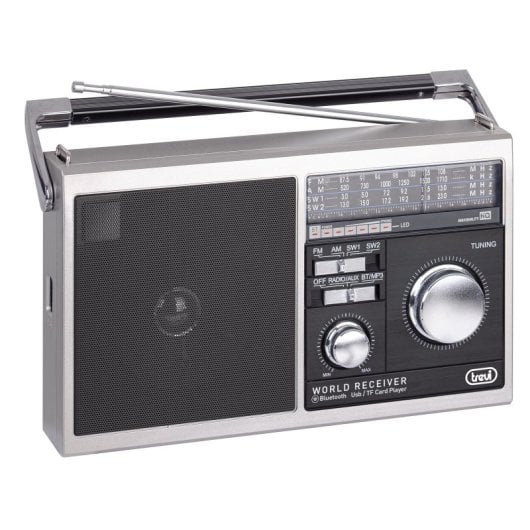 Radio portátil Trevi AM/FM/SO Altavoces integrados USB MicroSD Negro Blanco