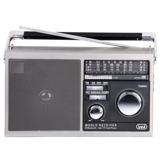 Radio portátil Trevi AM/FM/SO Altavoces integrados USB MicroSD Negro Blanco
