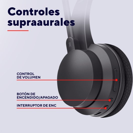Auriculares Trust Ayda inalámbricos Bluetooth y cableados con cancelación de ruido y micrófono