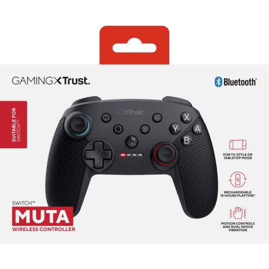 Mando inalámbrico Trust Switch controles movimiento vibración Bluetooth 15h autonomía Negro