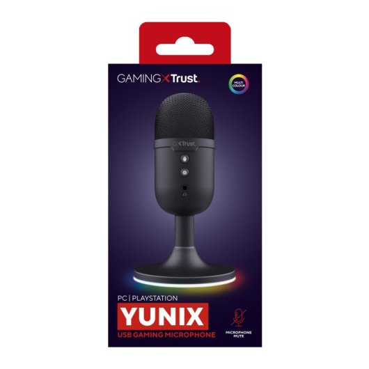 Microfone Cardióide RGB Compacto USB Trust GXT 234 Yunix com Saída para Auscultadores