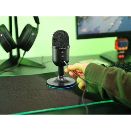 Microfone Cardióide RGB Compacto USB Trust GXT 234 Yunix com Saída para Auscultadores