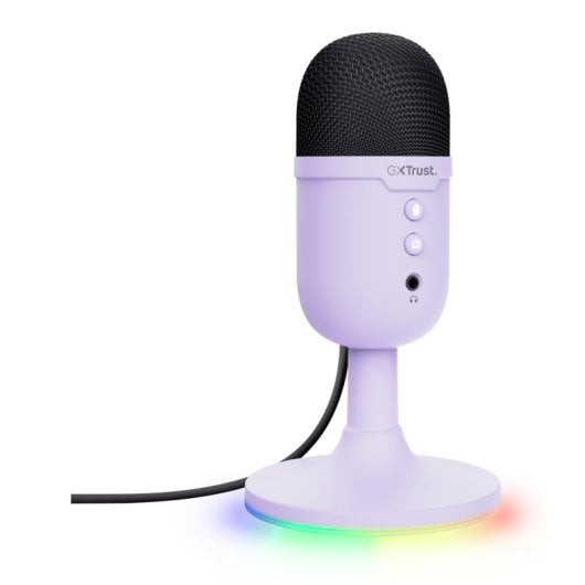 Trust GXT 234 Yunix USB-Nieren-RGB-Mikrofon mit stummen Kopfhörerausgang, Lila