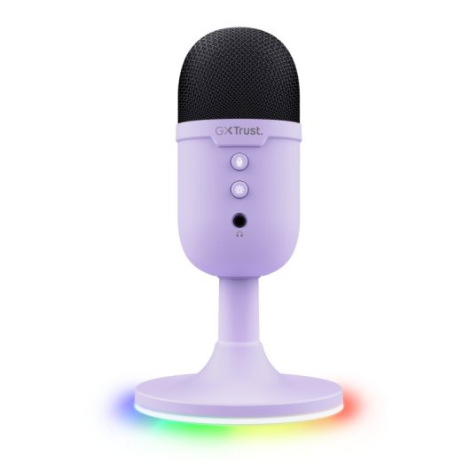 Trust GXT 234 Yunix USB-Nieren-RGB-Mikrofon mit stummen Kopfhörerausgang, Lila