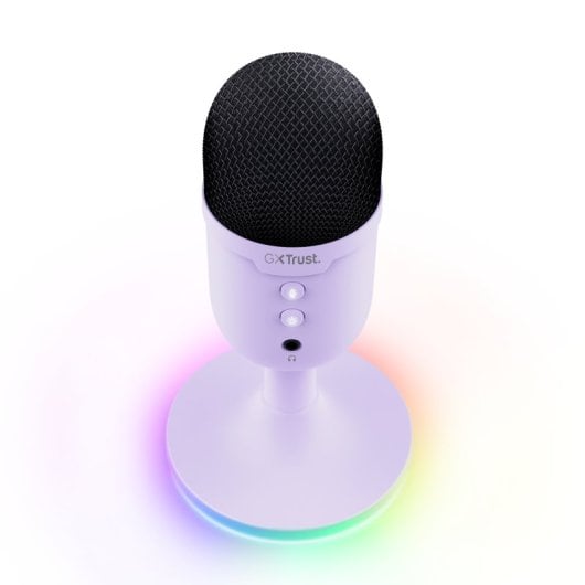 Trust GXT 234 Yunix USB-Nieren-RGB-Mikrofon mit stummen Kopfhörerausgang, Lila