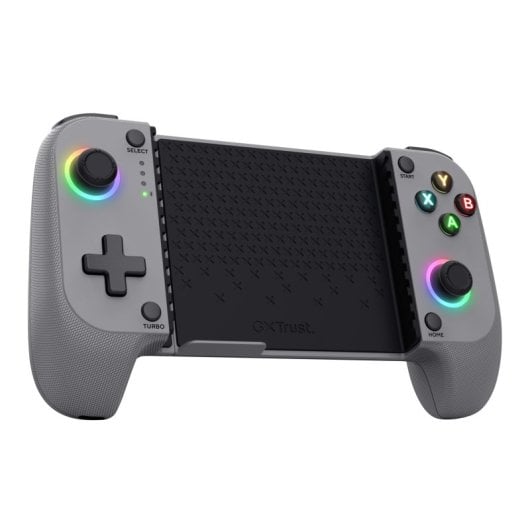 Manette de jeu Bluetooth Trust grise, 18 boutons, 600 mAh, compatible Android et iOS