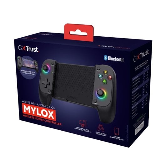 Manette de jeu Bluetooth Trust grise, 18 boutons, 600 mAh, compatible Android et iOS