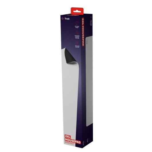 Tapete de Rato Gamer Trust XXL Branco 900x400mm PET Base Antiderrapante Bordas Costuradas