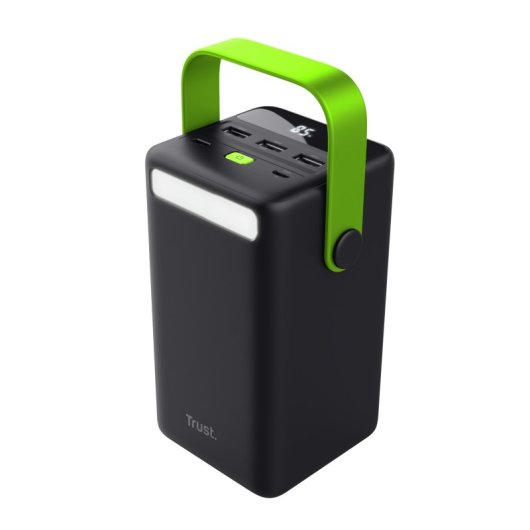 Batería externa Trust Redoh XXL 50000mAh PPS Quick Charge 4 salidas Linterna Negra/Verde