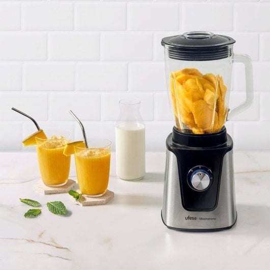 Frullatore Ufesa Moonstone 1500W, brocca in vetro da 1,5 l, 6 lame in titanio