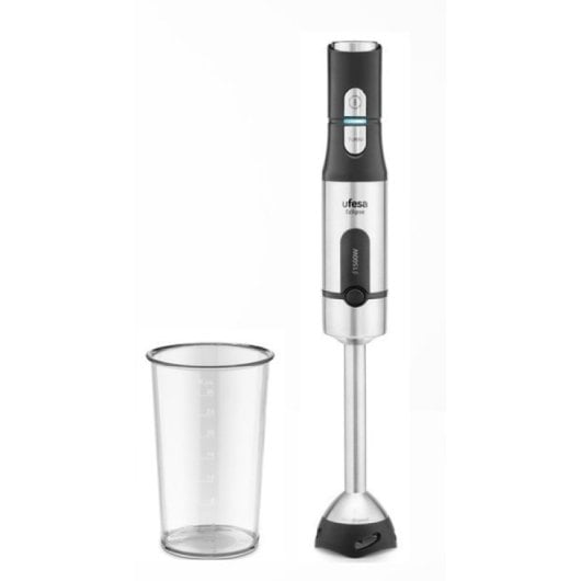 Frullatore a immersione Ufesa 1500W, acciaio inossidabile, 0,8 l, turbo, 4 lame, nero