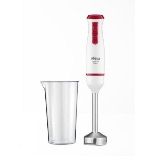 Batidora de imersão Ufesa Pulsar 600 Delux 600W Turbo 0,6L Vermelho/Branco sem BPA