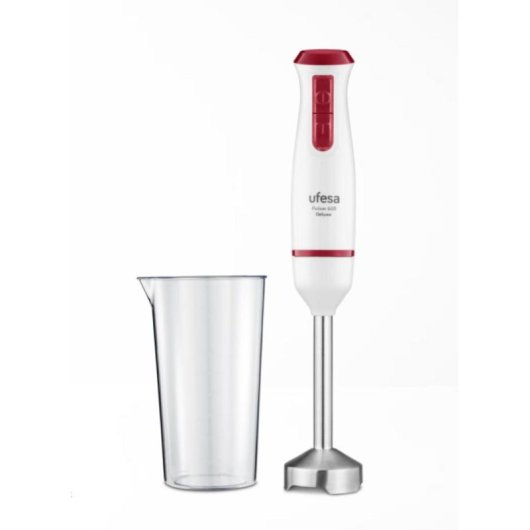 Batidora de imersão Ufesa Pulsar 600 Delux 600W Turbo 0,6L Vermelho/Branco sem BPA