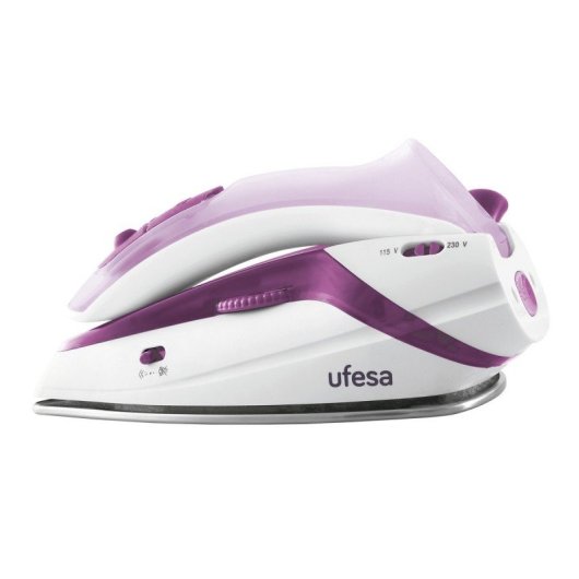 Plancha vapor-seco Ufesa PV0500 1100W suela acero inoxidable viaje púrpura-blanco