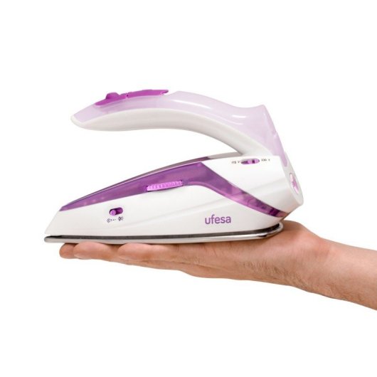 Plancha vapor-seco Ufesa PV0500 1100W suela acero inoxidable viaje púrpura-blanco