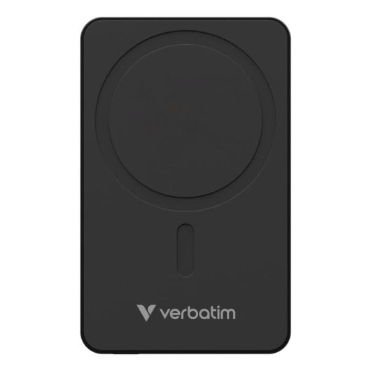 Power Bank Verbatim 5000 mAh Slim Carga Rápida MagSafe 20W USB-C Inalámbrico Negro