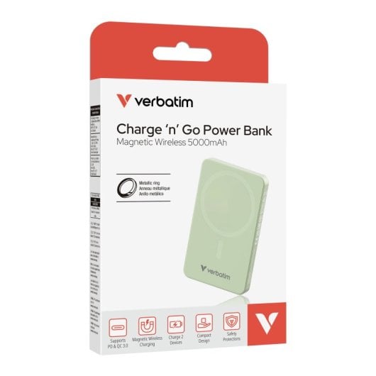 Verbatim Charge 'n' Go Essentials 5000 mAh Kabelloses Ladegerät Grün
