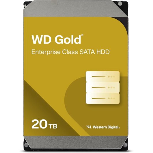 Western Digital 20TB HDD 7200rpm 291MiB/s Gold WD203KRYZ + Professionelle Zuverlässigkeit