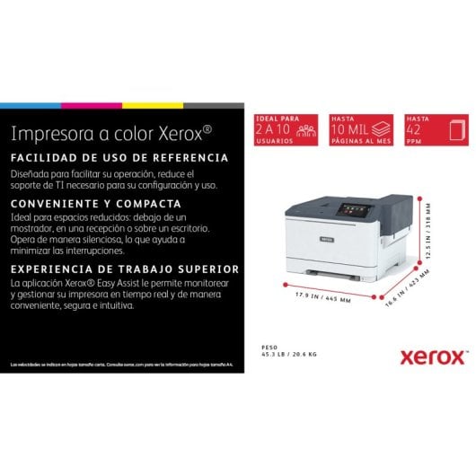 Impresora Láser Ethernet/USB Xerox C410 Color Dúplex Automático 40ppm Wi-Fi Opcional