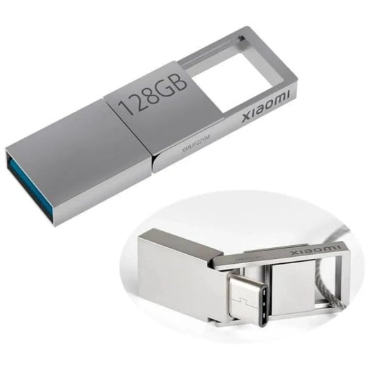 Xiaomi USB-Stick 128 GB Metallschiebe USB 3.2 Gen 1 Typ-A / Typ-C Grau