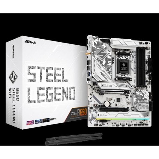 Placa mãe Asrock B650 ATX AM5 Steel Legend WiFi 6E DDR5 192 GB M.2 RAID RGB