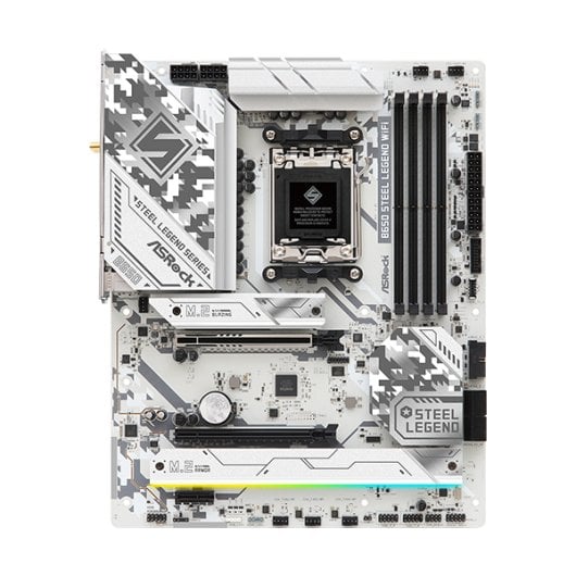 Placa mãe Asrock B650 ATX AM5 Steel Legend WiFi 6E DDR5 192 GB M.2 RAID RGB