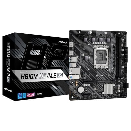 Scheda madre Asrock H610 Express LGA1700 Micro ATX H610M-H2/M.2 D5 DDR5 M.2 PCIe 4.0 USB 3.0