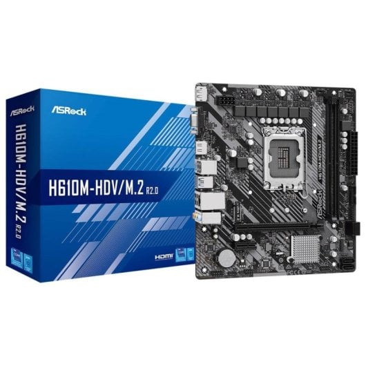 Placa mãe ASRock H610 LGA1700 microATX H610M-HDV M.2 com suporte DDR4 SATA HDMI